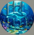 Mystical Dolphins under sea